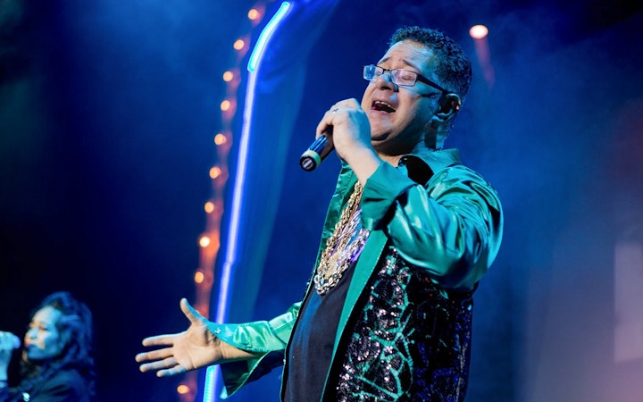 Singer performing at The Jets: Back to the 80's & 90's Experience concert.