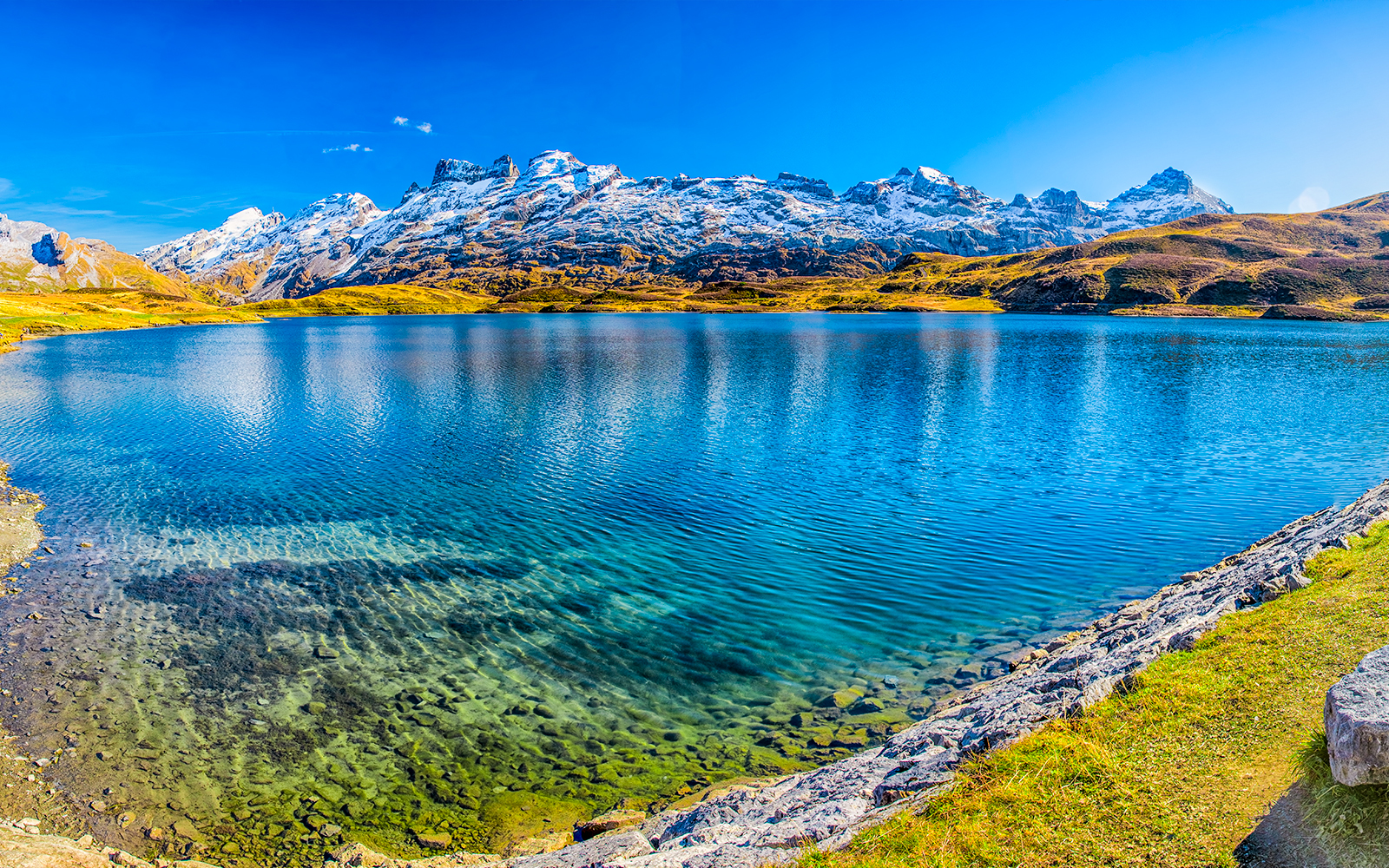 Mount titlis in background - crystal clear lakes
