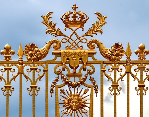 Versailles Palace Ornate gold metal fence detail