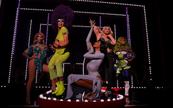 Performers on stage at RuPaul's Drag Race LIVE! show in Las Vegas.