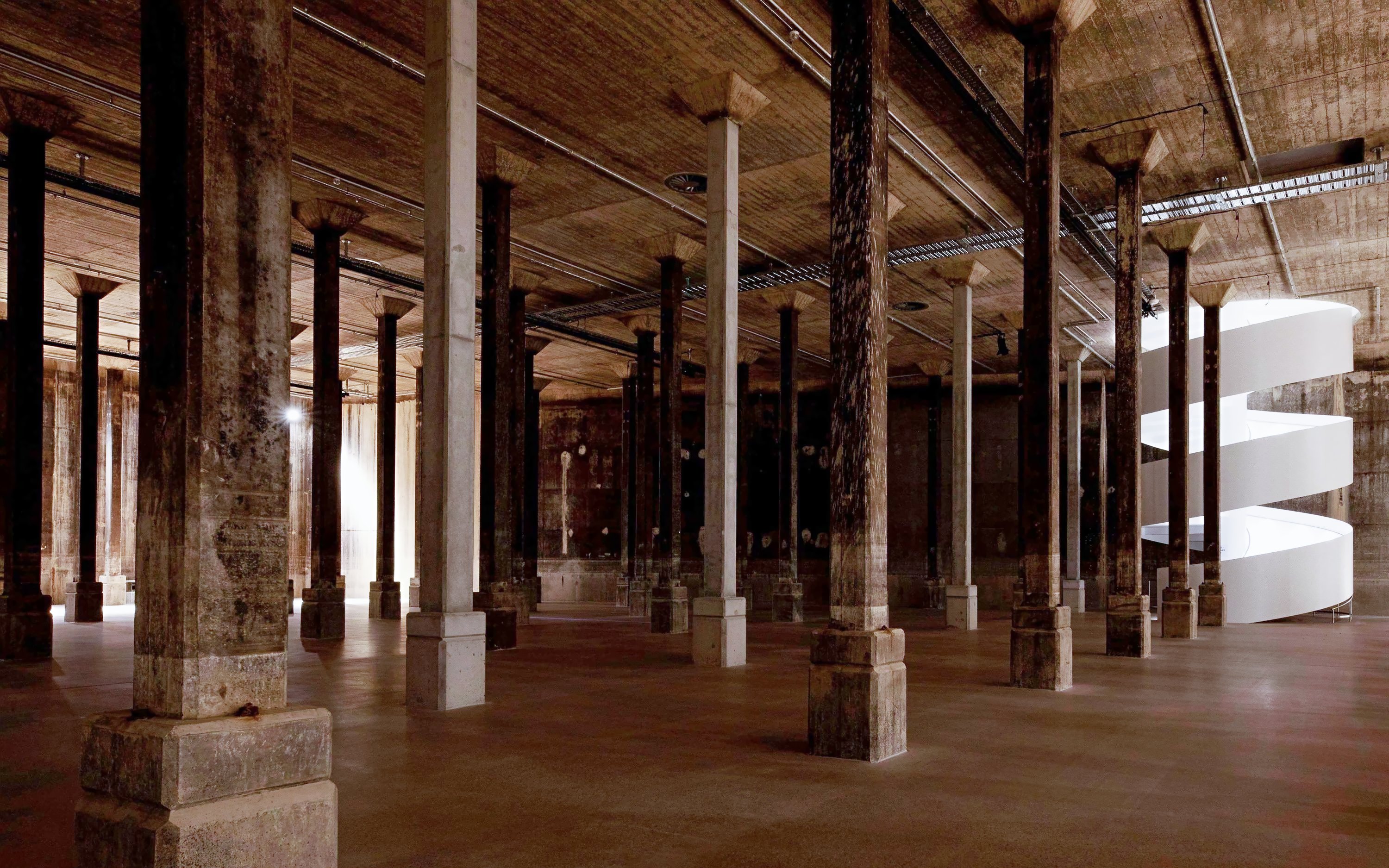 Former WWII fuel bunker, The Tank, with spiral staircase, Art Gallery of New South Wales, Sydney.