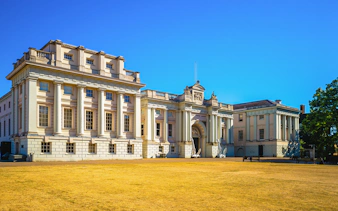 National Maritime Museum in Greenwich with neoclassical architecture.