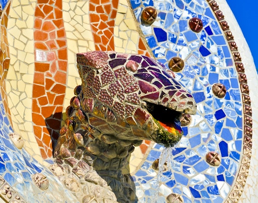 tile mosaic dragon in the Park Guell