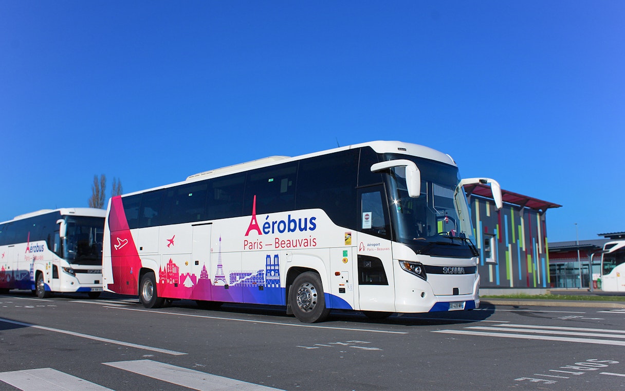 Aerobus at Paris Beauvais Airport for transfers to Saint-Denis University.