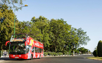 Madrid hop-on hop-off bus near Royal Palace with optional Prado Gallery tickets.