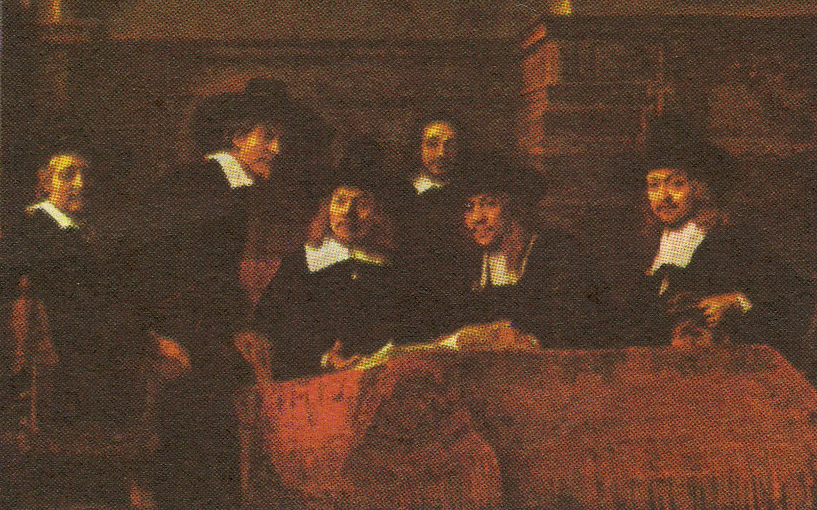 Syndics of the Drapers' Guild painting by Rembrandt at Rijksmuseum Amsterdam.