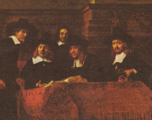 Syndics of the Drapers' Guild by Rembrandt vin Rijn