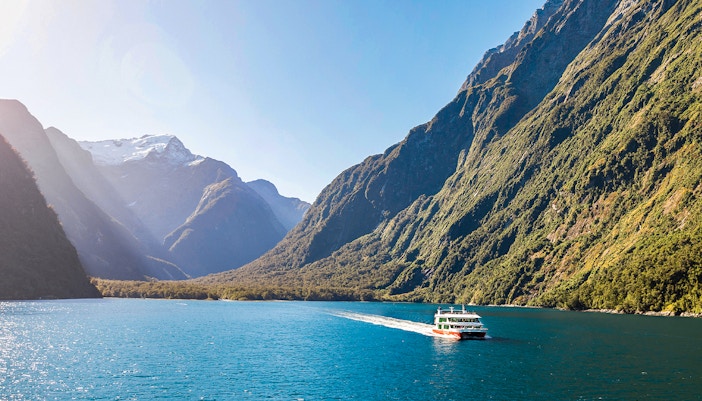 Cruise ship in Harrison Cove, Milford Sound