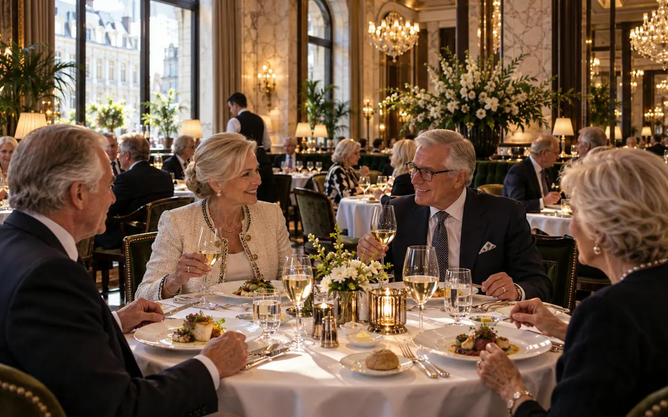 Dining experience at Grand Hotel Oslo during Oslo Walking Tour.