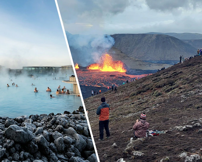 From Reykjavik: Blue Lagoon Admission Tickets + Fagradalsfjall Volcano Day Tour with Transfers