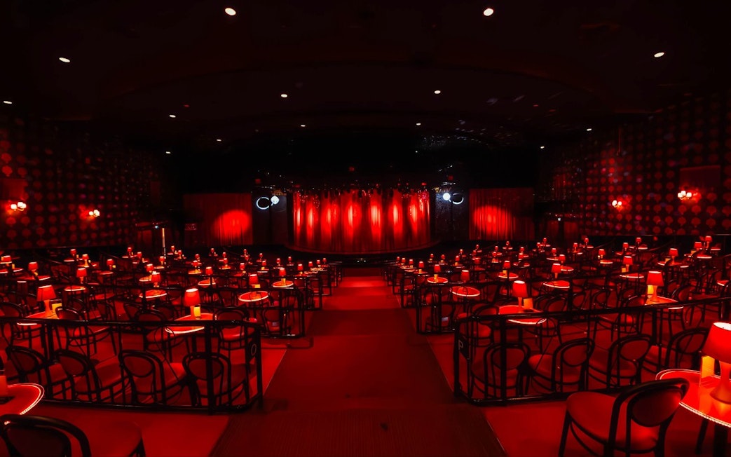 Calypso Cabaret stage and seating area in Bangkok, set for a performance.