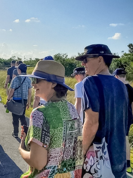 Guests on a guided nature walk in Everglades National Park.