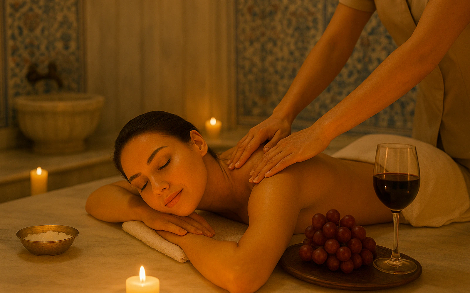 Side Turkish Bath with Kese Scrub, Foam and Oil Massage Image 5