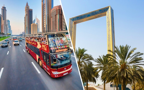 Combo: Dubai Hop-on Hop-off Bus Tour with Dhow Cruise + Dubai Frame Tickets