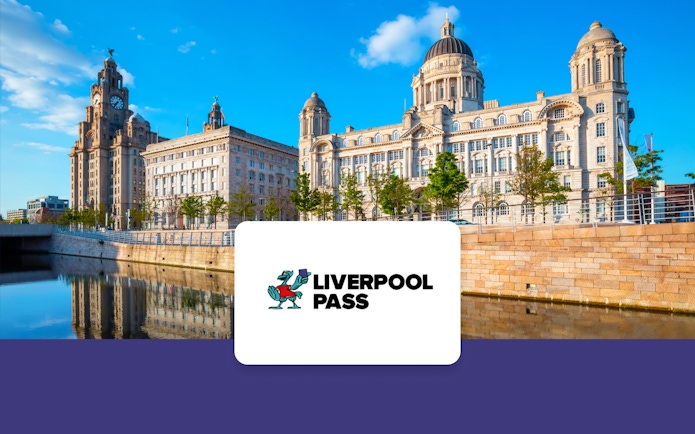 Liverpool Pier Head with Royal Liver Building and waterfront.