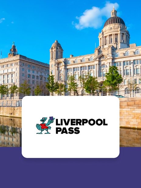 Liverpool Pier Head with Royal Liver Building and waterfront.