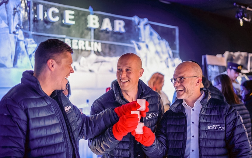 Guests enjoying drinks at Berlin Icebar.