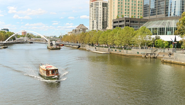 Cruise passing through Southbank, Melbourne