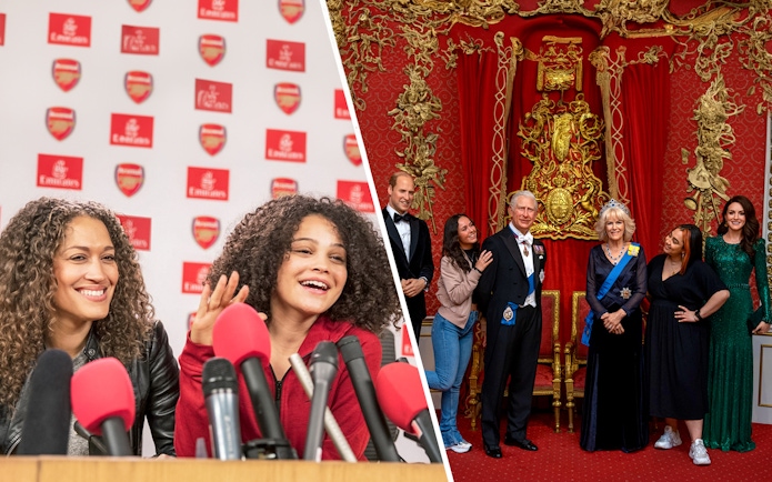 Arsenal FC press conference and Madame Tussauds London wax figures display.
