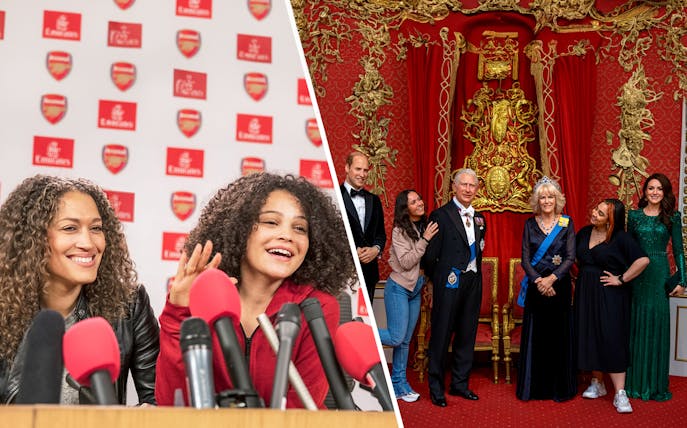 Arsenal FC press conference and Madame Tussauds London wax figures display.
