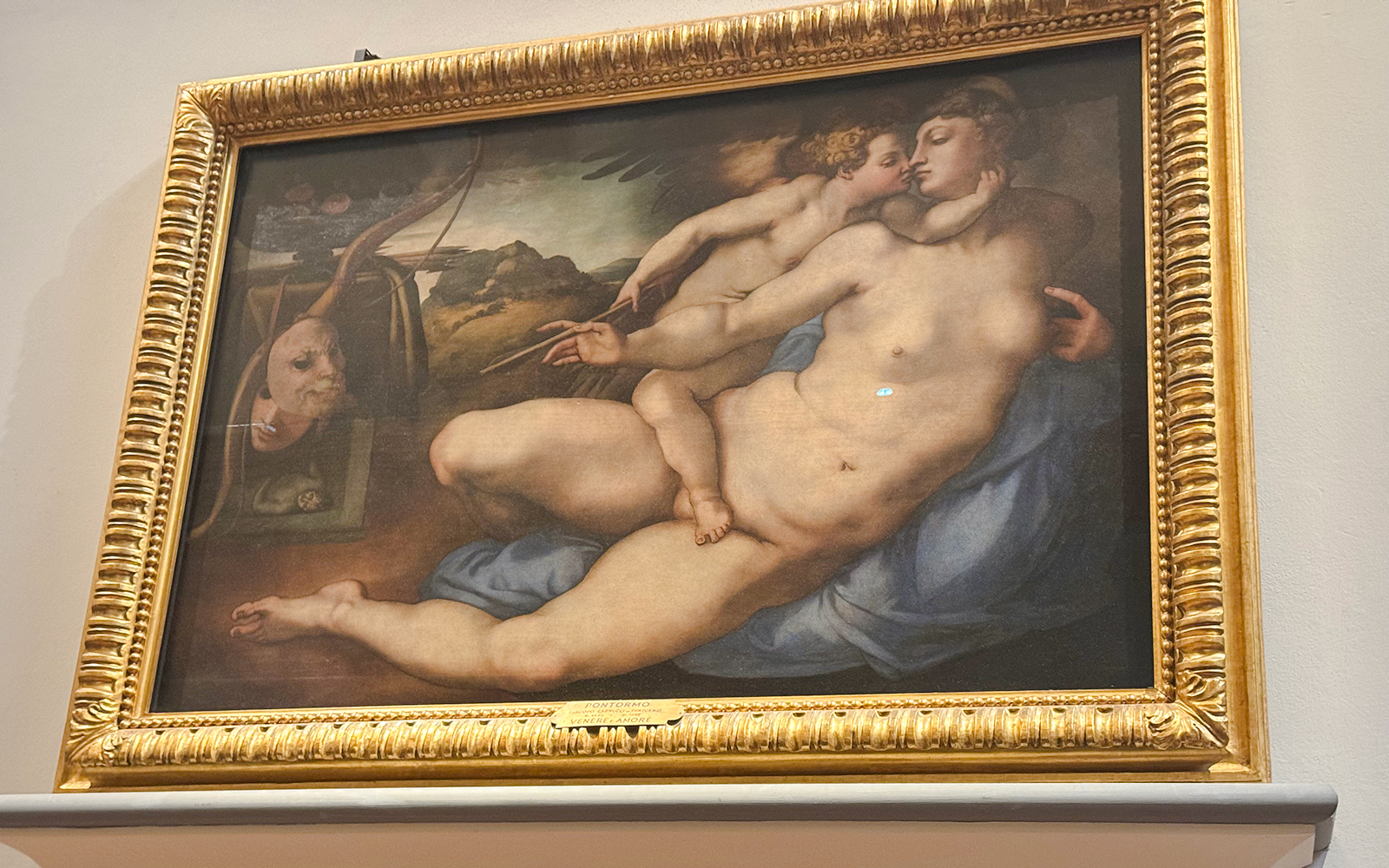 Venus and Cupid painting in Accademia Gallery, Florence.