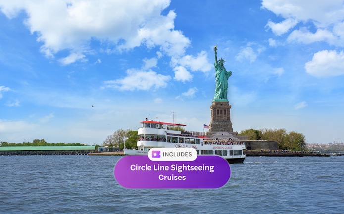 Circle Line cruise near Statue of Liberty, New York City.