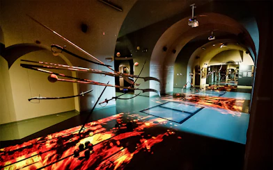 Exhibit of historical weapons inside Kościuszko Mound, Krakow.