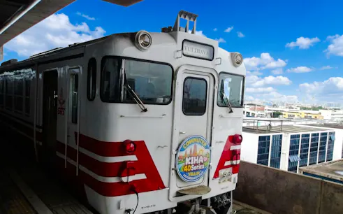 Train at station for Ayutthaya UNESCO World Heritage day trip from Bangkok.