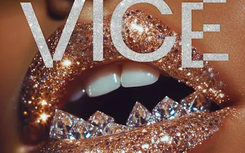 Lips with glitter and crystals promoting Late Night Vice event in Brisbane
