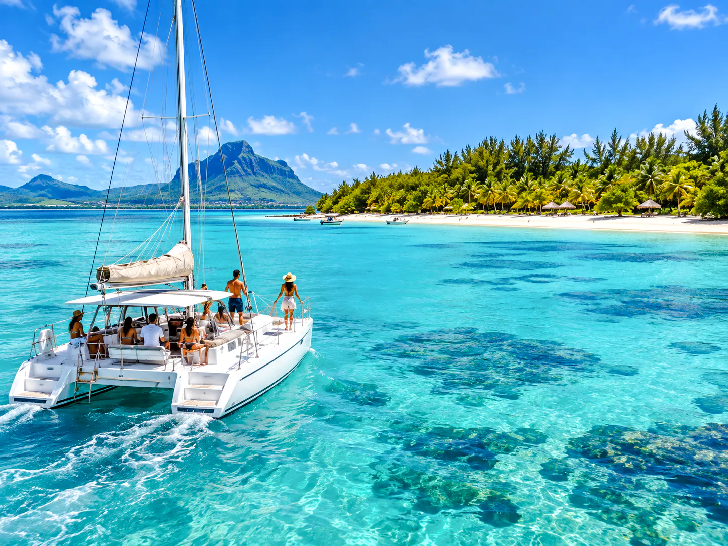 Mauritius: Ile aux Cerf All Inclusive Catamaran w/Waterfall Visit