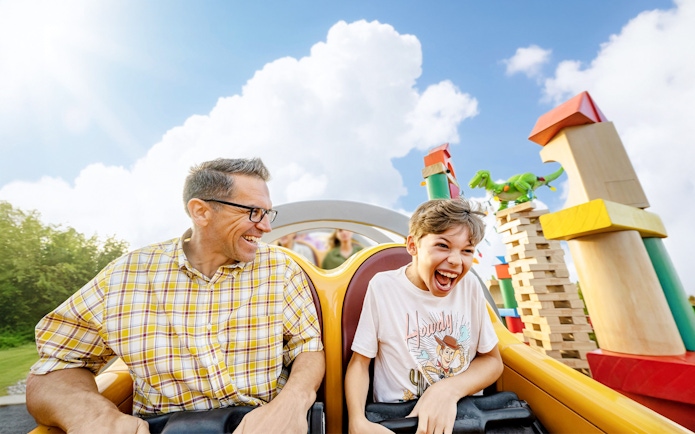 Guests enjoying a rollercoaster ride at Walt Disney World Resort, Orlando.