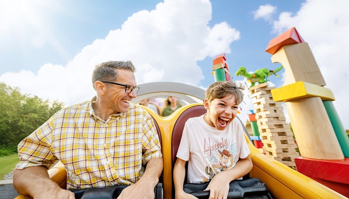 Guests enjoying a rollercoaster ride at Walt Disney World Resort, Orlando.