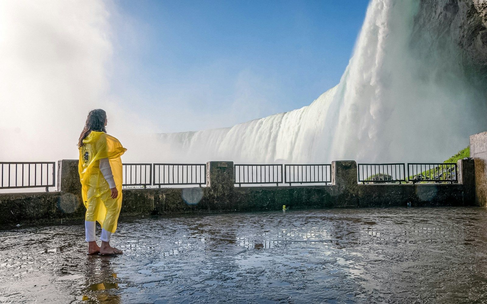 woman at a viewpoint at Niagara Falls