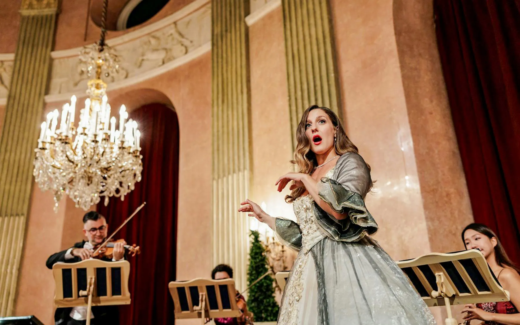 Opera singer performing at Imperial Gala Concert, Palais Auersperg, Vienna.