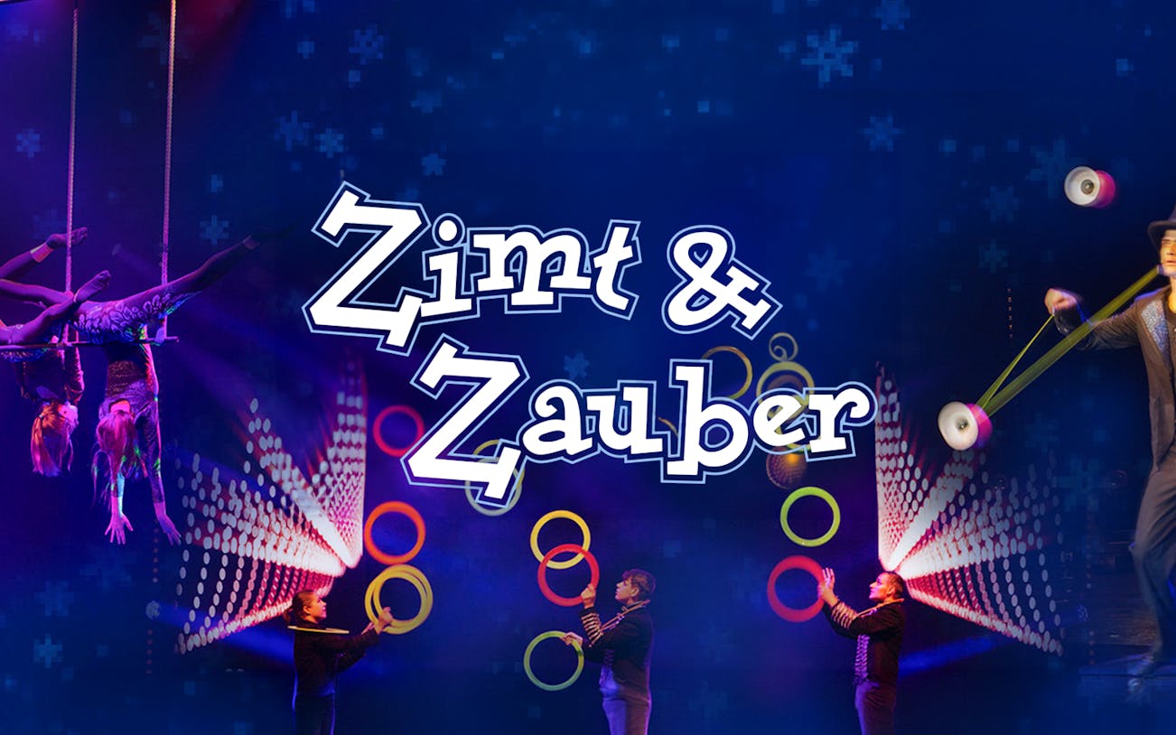 Zimt & Zauber performance with acrobats and jugglers, featuring The Wizard of Oz theme.