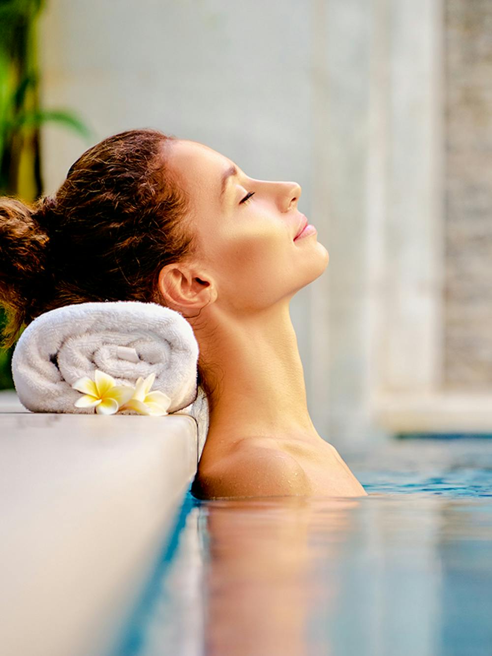 A woman in a swimming pool