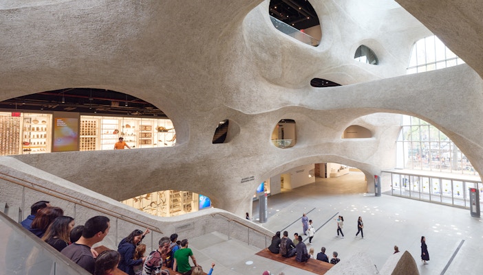 American Museum of Natural History dinosaur skeleton exhibit, New York City.