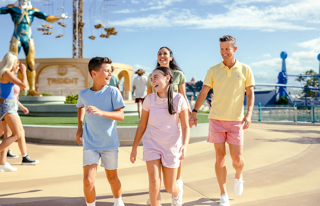 A family at Sea World Gold Coast