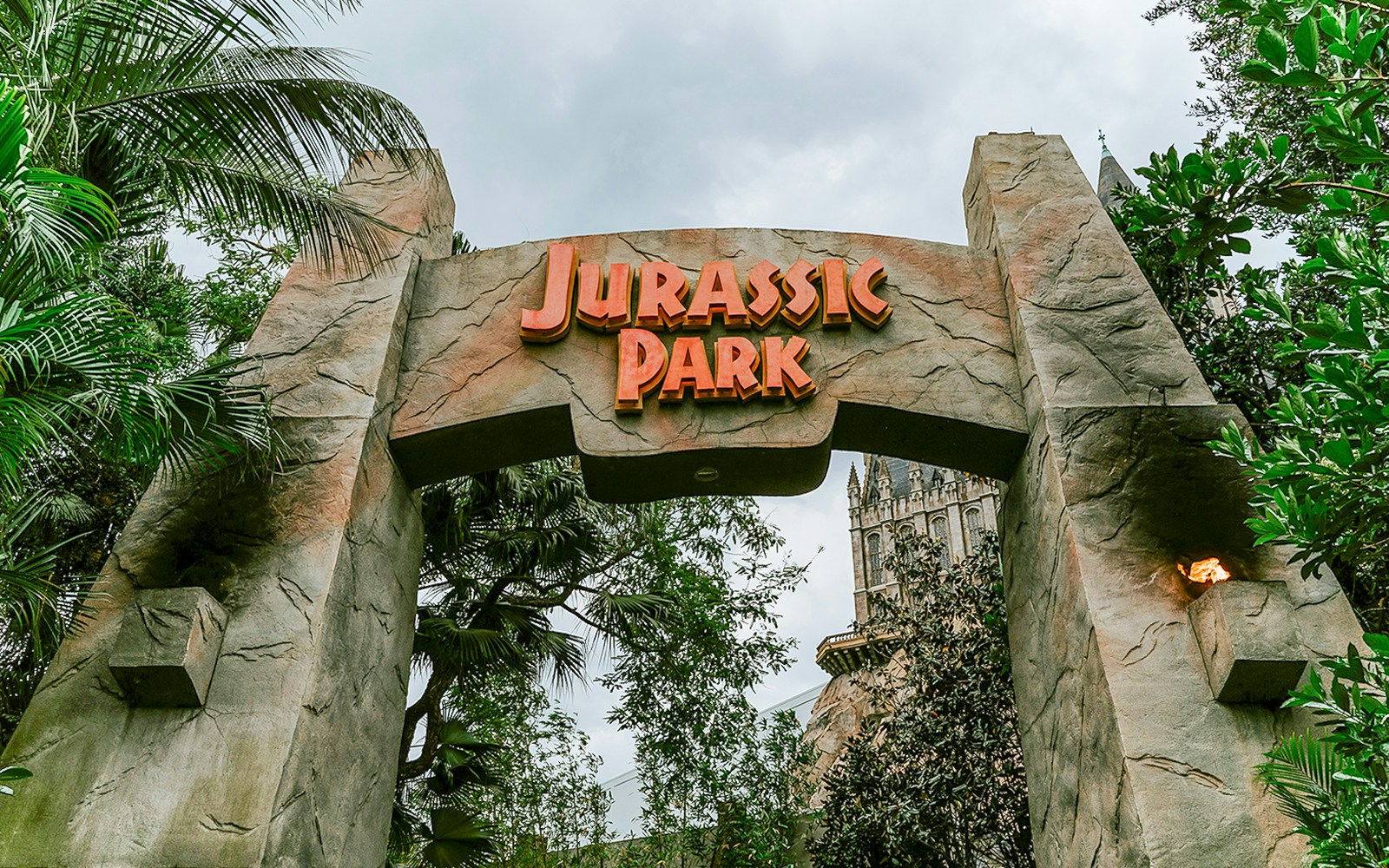 Universal Studios Japan Jurassic Park arched entrance