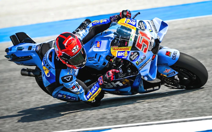 Motorcyclist racing at MotoGP Mandalika Pertamina Grand Prix of Indonesia 2026.