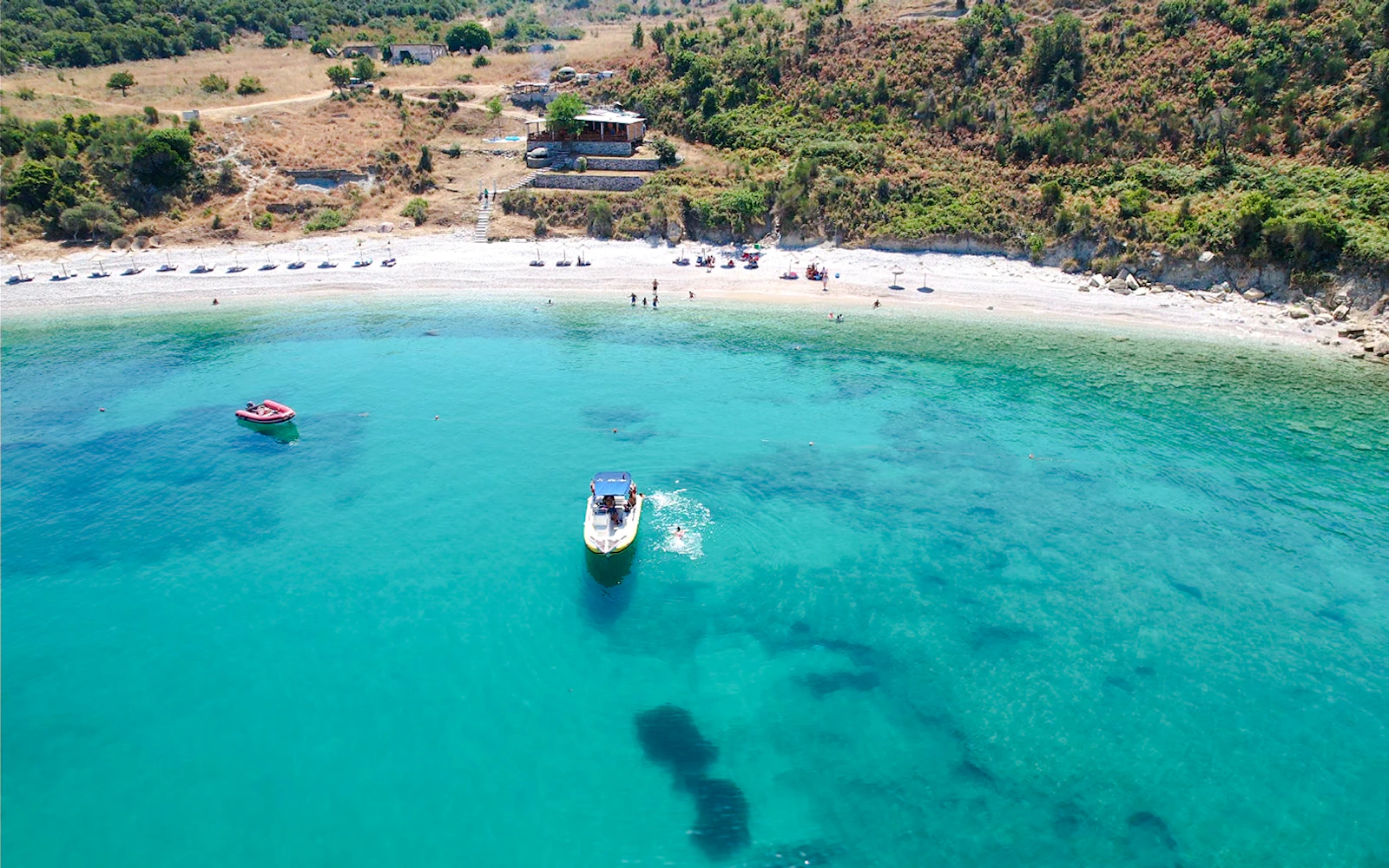 From Vlore: Blue Gem Cave and Grama Bay Speedboat Tour with Snorkeling Image 2