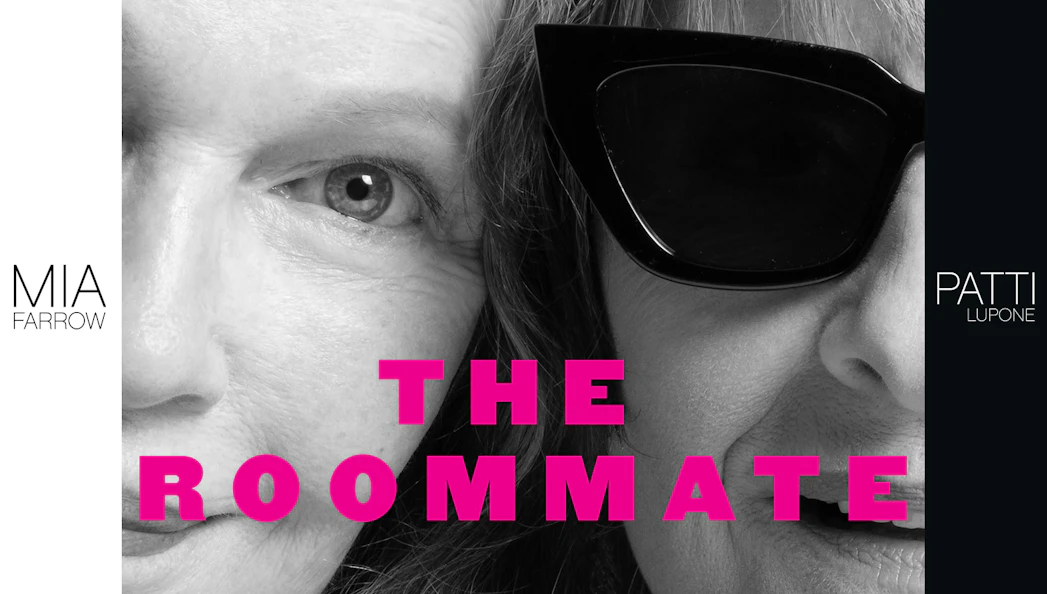 Close-up of two faces with 'The Roommate' text in bold pink.