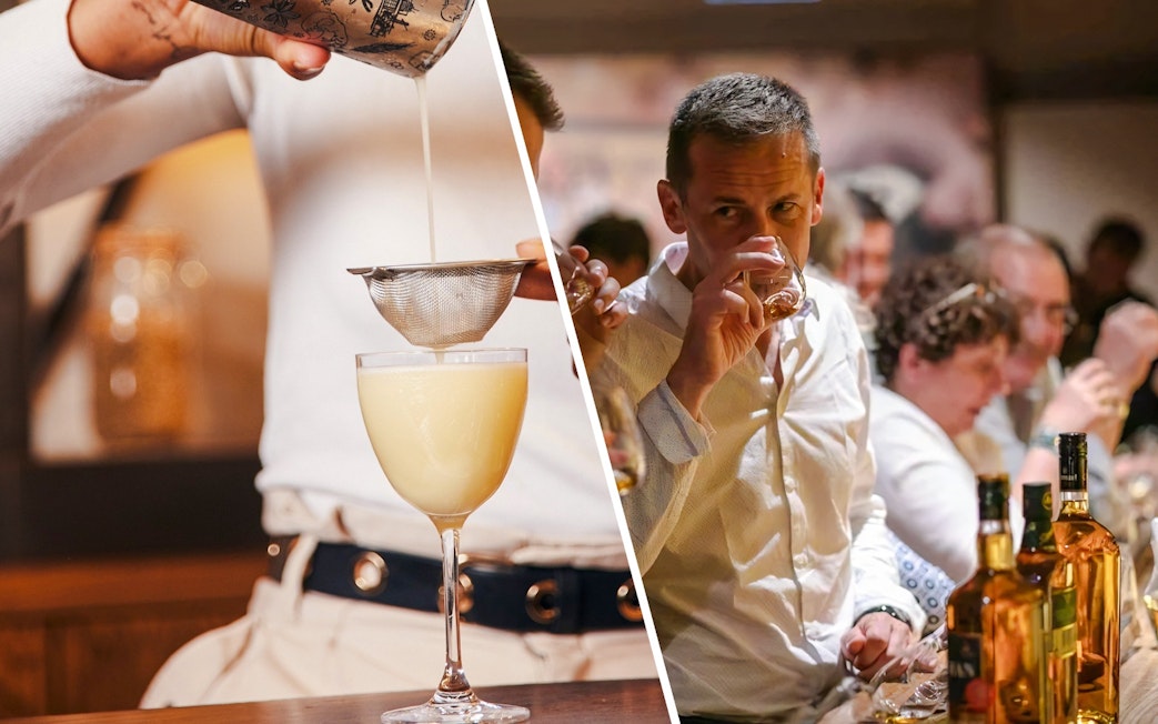 Roe & Co Distillery cocktail preparation and whiskey tasting at Irish Whiskey Museum.