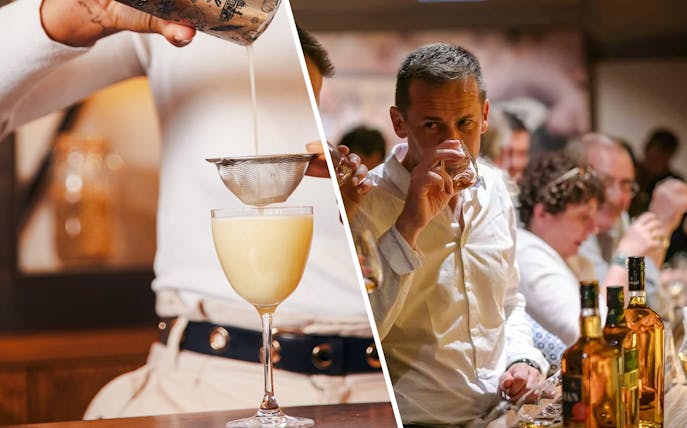 Roe & Co Distillery cocktail preparation and whiskey tasting at Irish Whiskey Museum.