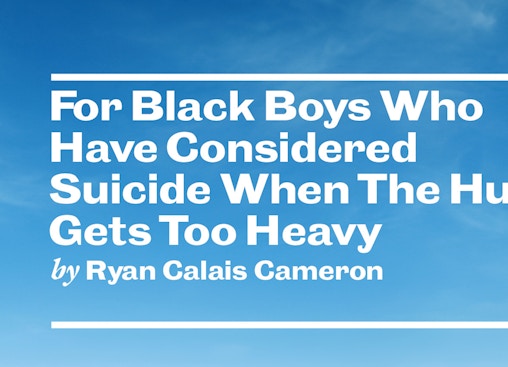 Voor zwarte jongens die zelfmoord hebben overwogen als de tint te zwaar wordt