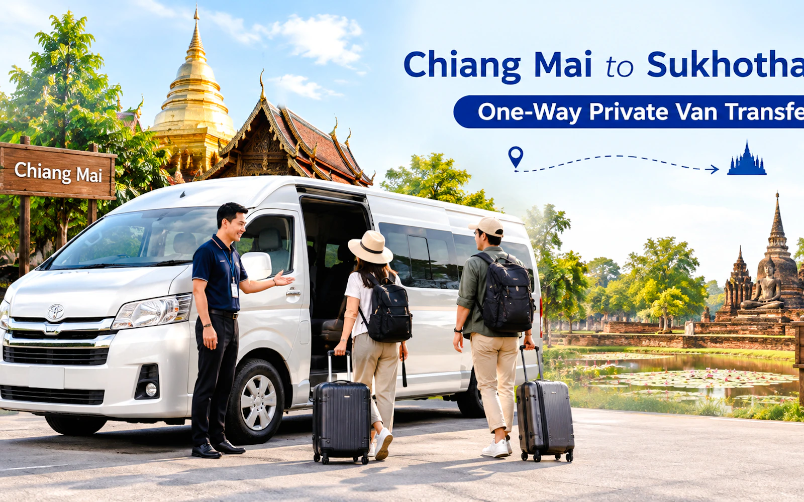 Chiang Mai to Sukhothai City One-Way Private Van Transfer (Product 55557)