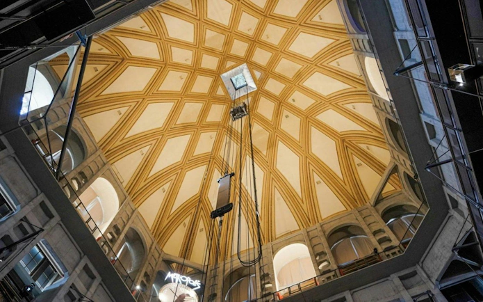 Interior view of the dome at the National Museum of Cinema, Turin.