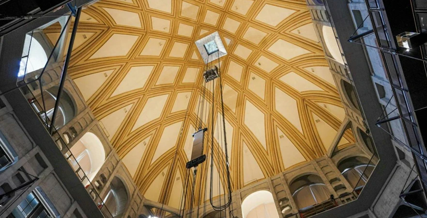 Interior view of the dome at the National Museum of Cinema, Turin.
