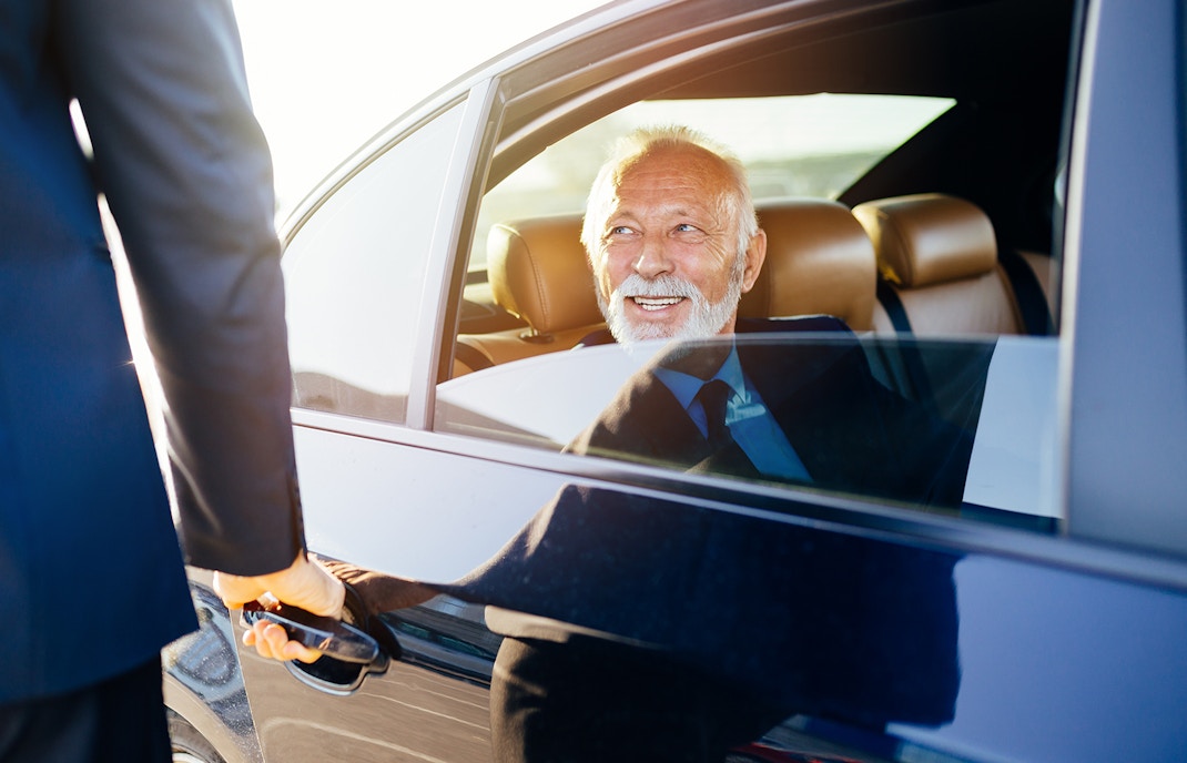 man inside the car