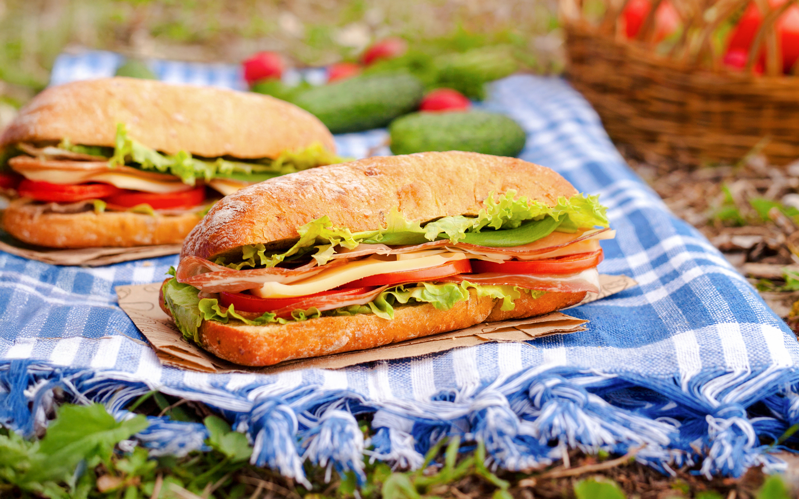 Lunch med picknick på stranden